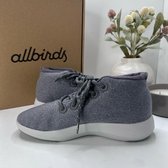 Allbirds Wool Runner-up Mizzles Water-Repellent Sneakers Medium Gray Women 9 NWB - Picture 6 of 10